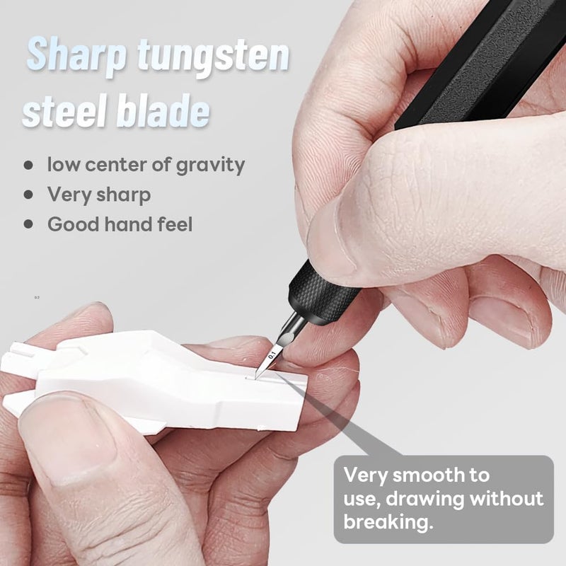 Stedi Model Scriber,Tungsten steel Blades 0.2 mm,for Modeling Hobby,RG Scale Model,Gundam Model Kit,for Scribing line, Engraved,Panel line,Resin,Black, MS-39h-34 - Image 4